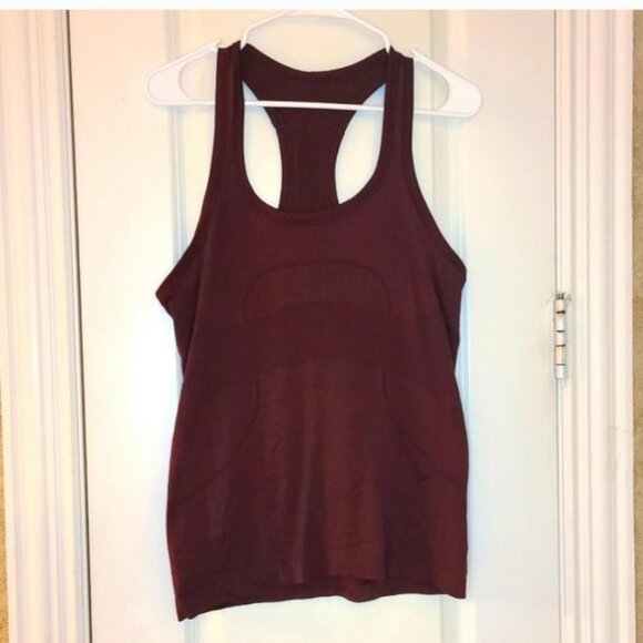 Lululemon Tank Top Womens Maroon Swiftly Tech Racerback Size 10 - Picture 1 of 5